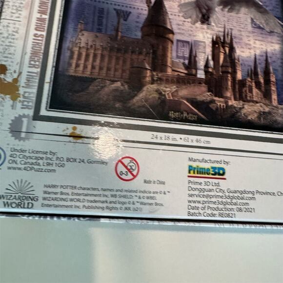 Harry Potter Prime 3D Puzzle Hogwarts Castle & Hedwig 500+ Pieces 24x18 COMPLETE - Picture 13 of 14